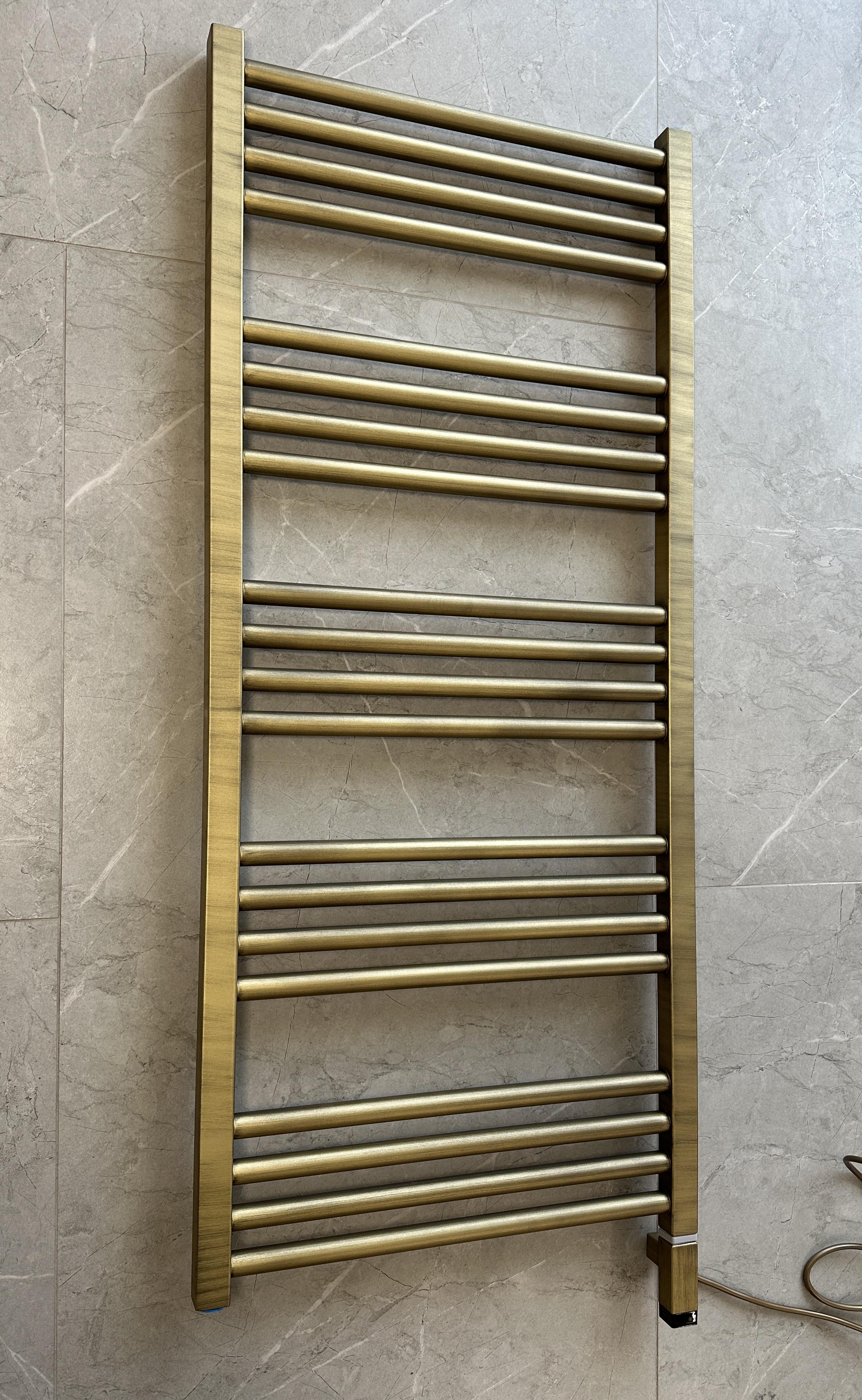 Полотенцесушитель электрический Terma Fiona с тэном MOA 1140x500 мм Brushed Brass (689)