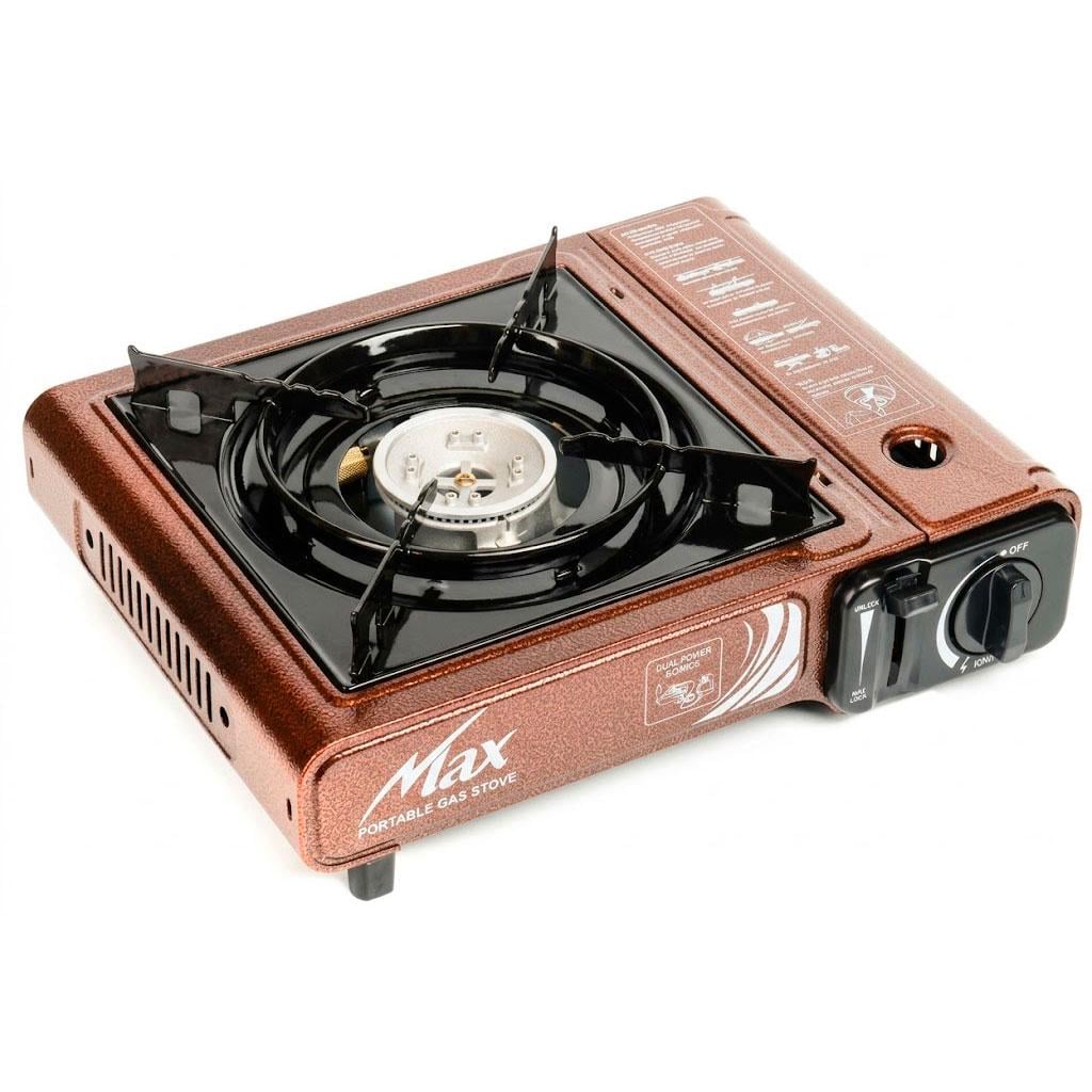 Газовая плита портативная Max MS-2500LPG под баллон и с переходником Коричневый (1011141-Brown)