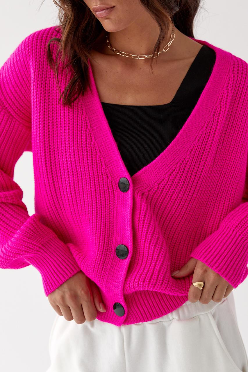 Кардиган укороченный S Фуксия (9528131) - фото 4 Кардиган укороченный S Фуксия (9528131) - фото 4