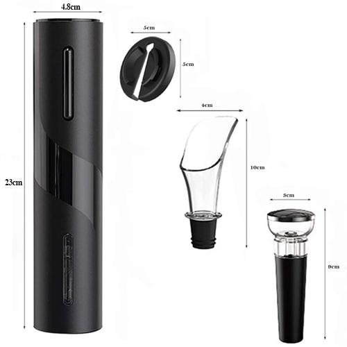 Набір для вина 4в1 електричний штопор/ніж для фольги/вакуумна пробка та аератор (2468-9dcc3) - фото 3