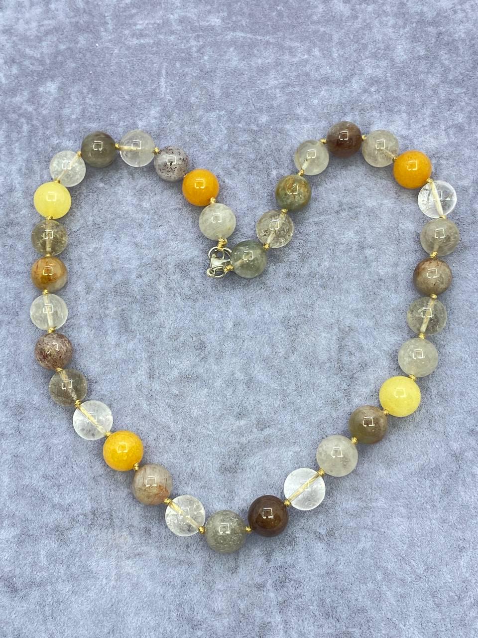 Намисто мікс кварц 46 см Різнокольоровий (9976)