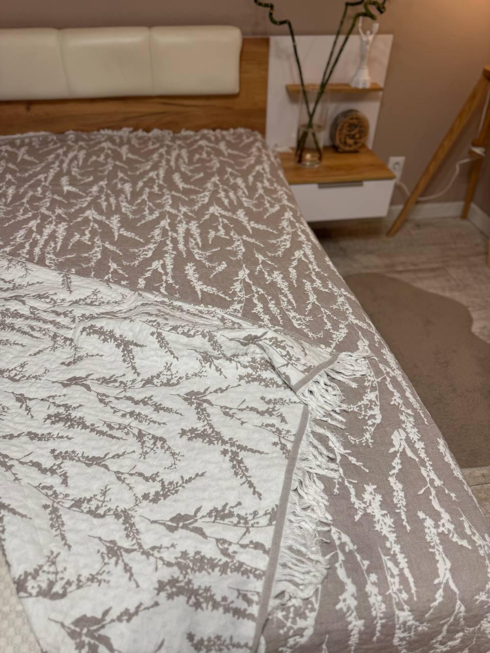 Плед мусліновий бавовняний 200х230 см Кавовий (Д-muslin-2025-004-02) - фото 2 Плед мусліновий бавовняний 200х230 см Кавовий (Д-muslin-2025-004-02) - фото 2