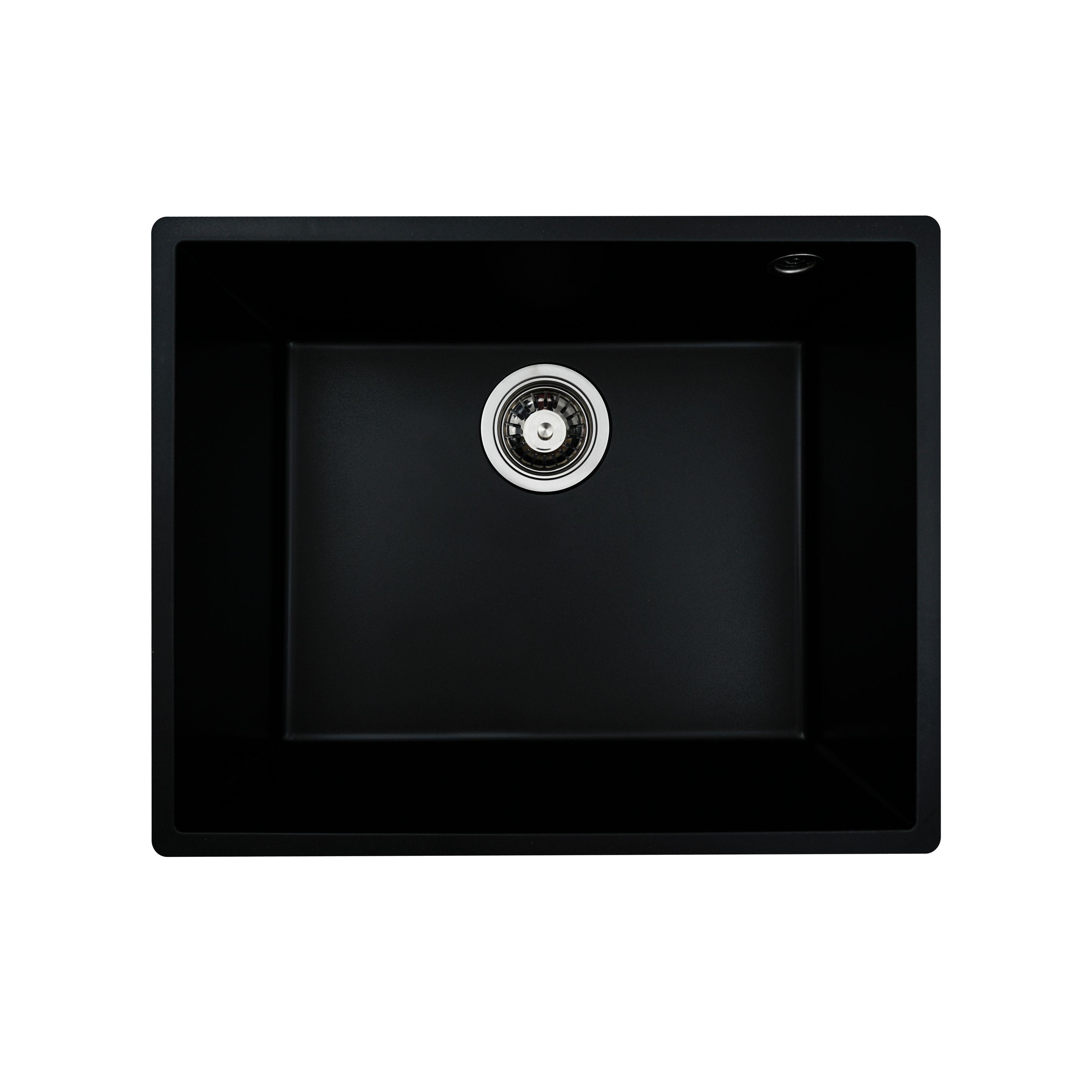 Мийка кухонна Platinum PLS-A30775 прямокутна гранітна 540x440 мм Чорний (152028)