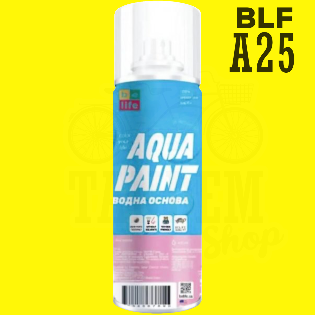 Фарба на водній основі універсальна BeLife Aqua Paint 400 мл аерозоль A25 Лимон - фото 2