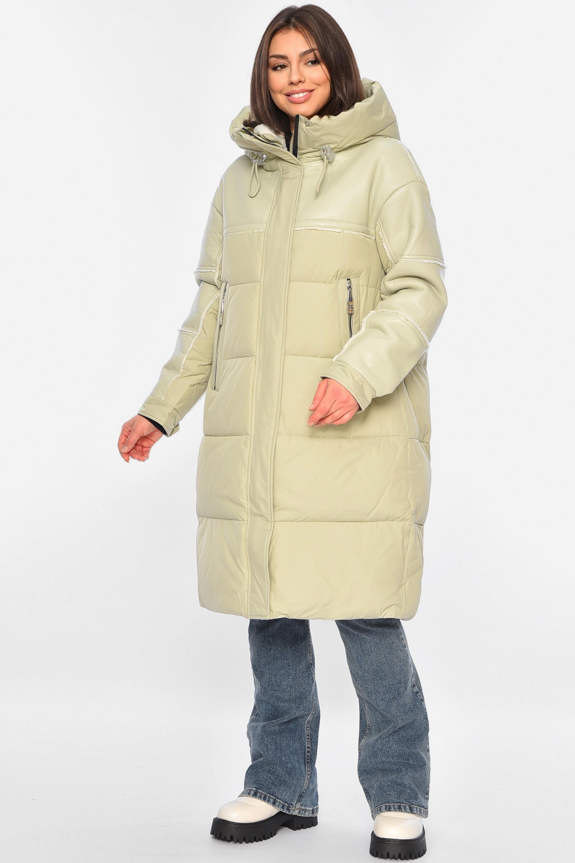 Куртка-дубленка женская удлиненная еврозима S Мятный (195799) Куртка-дубленка женская удлиненная еврозима S Мятный (195799)