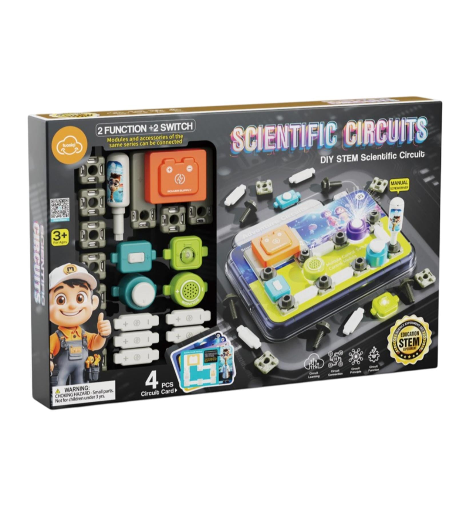 Конструктор электронный STEM Scientific Circuits Первые шаги в электронике со световыми и звуковыми эффектами/33 дет. (77-53K)