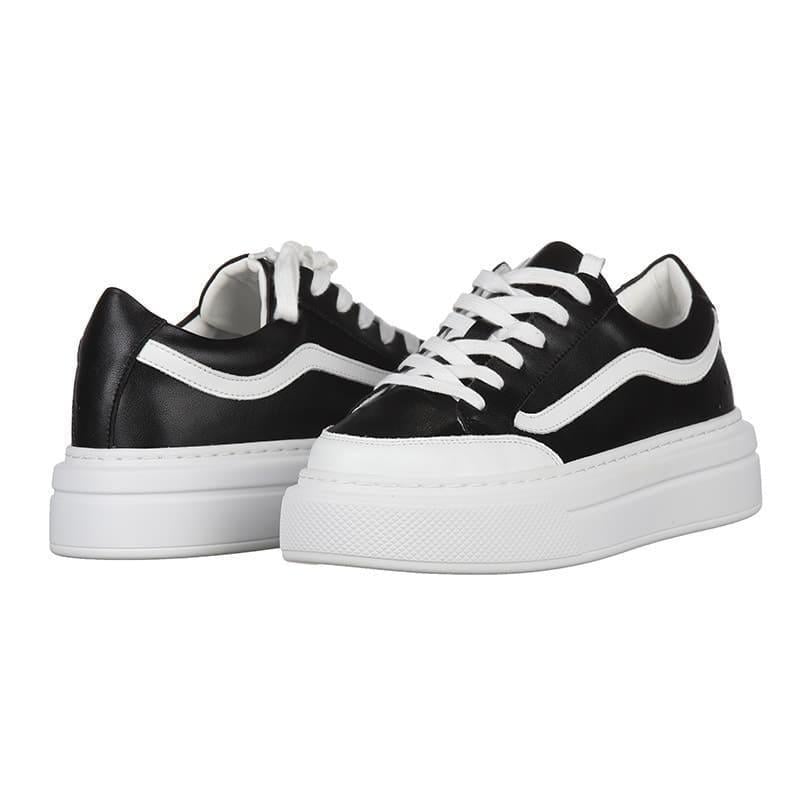 Кроссовки женские Hengji 707-1 кожаные р. 37 Черный (20308)