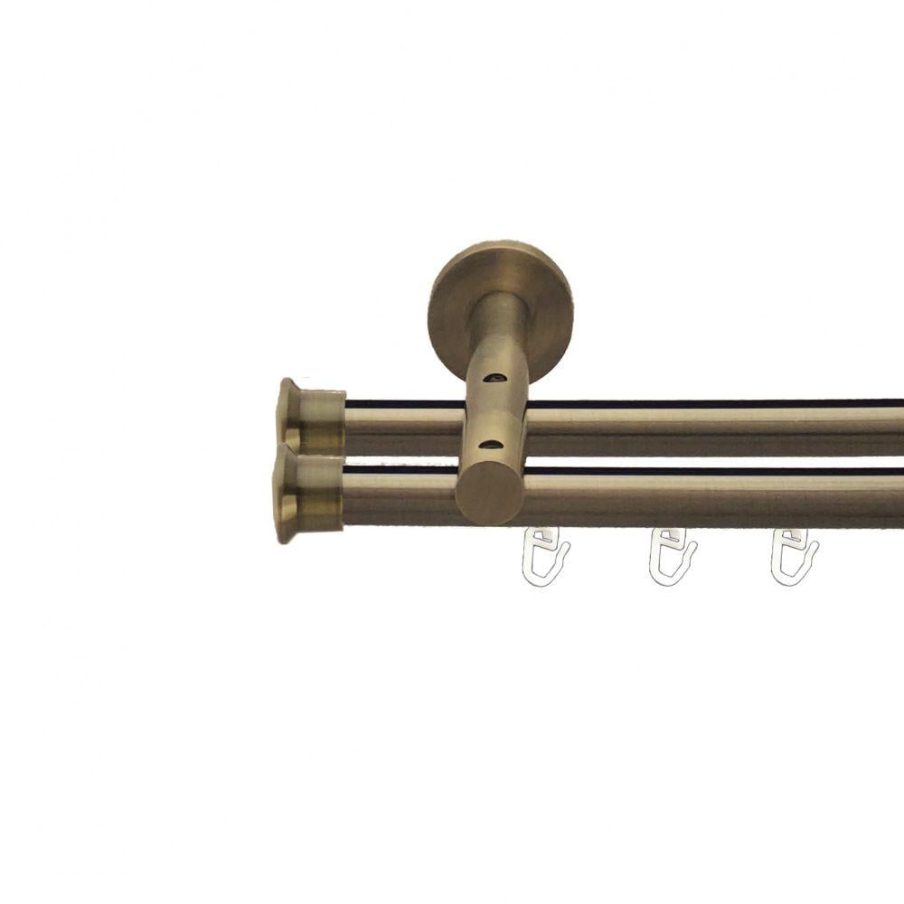 Карниз металлический Orvit Дуо двухрядная реверсивная/профильная труба Антик 19/19 мм 400 см (7219329)