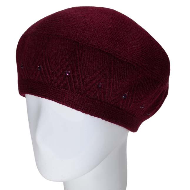 Берет женский Lirus Лайза двойной полушерстяной Бордовый (118919)