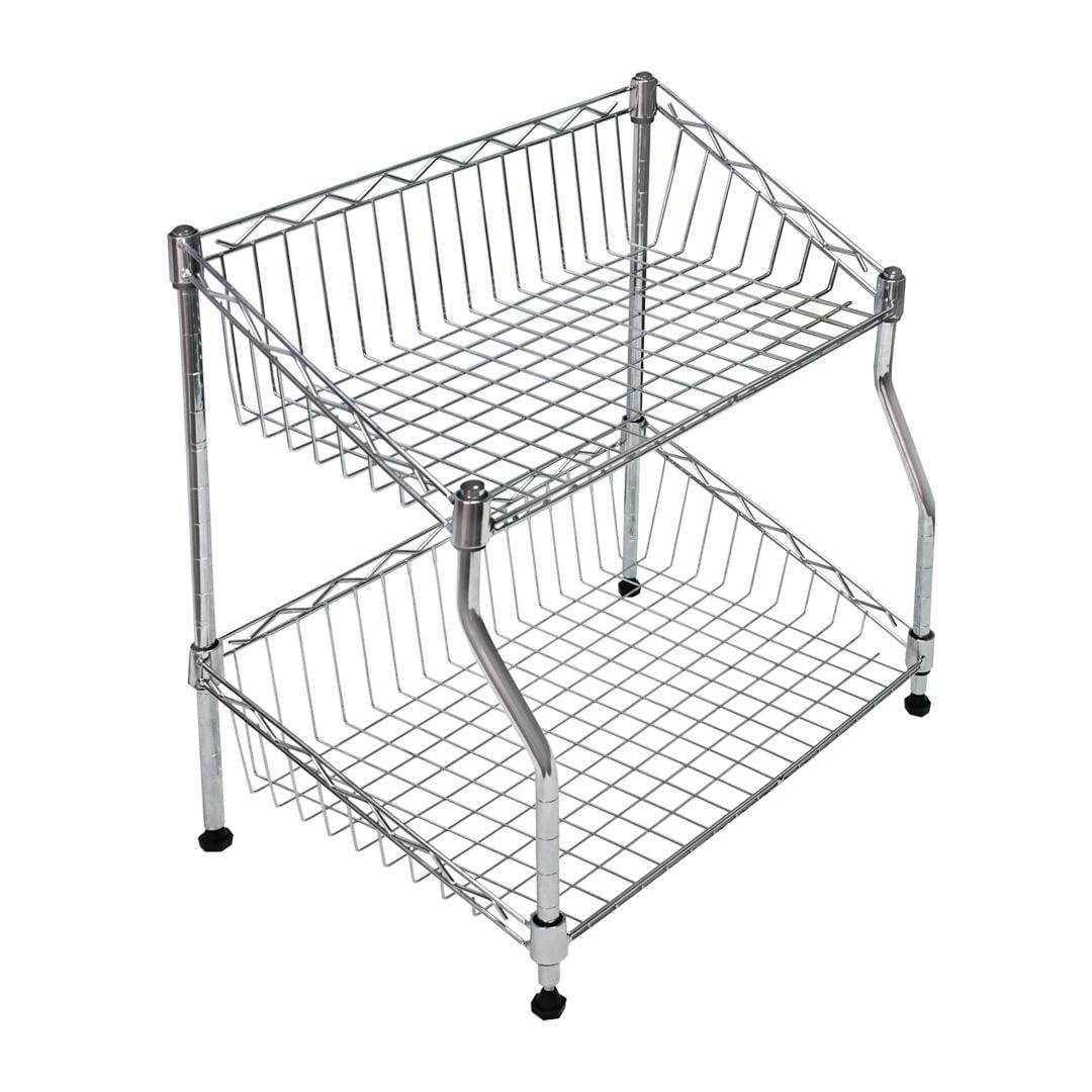 Полка-органайзер Lemax двухуровневая 45x30x44 см Хром (LF-002)