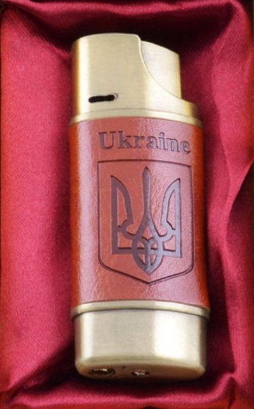 Зажигалка газовая с Гербом Украины №UA-30 в подарочной коробке