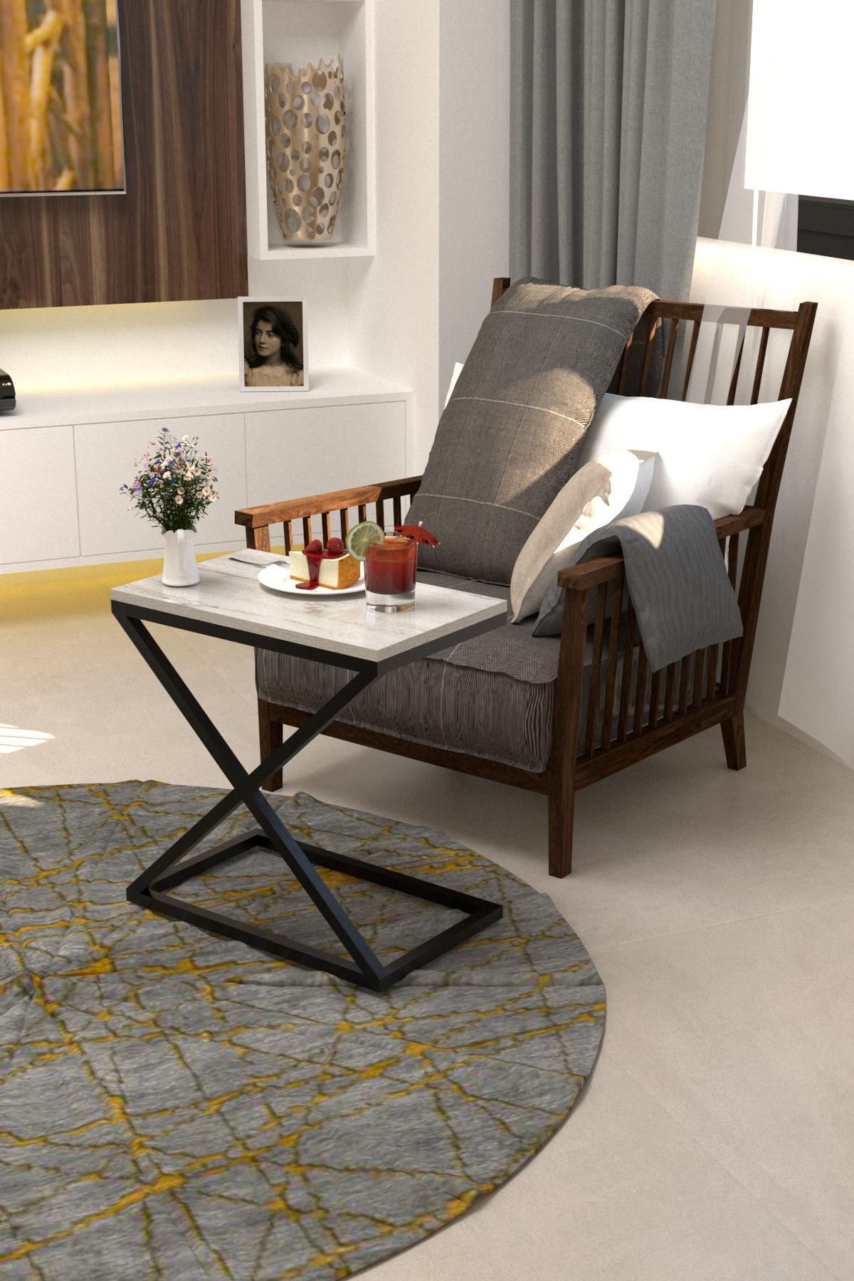 Стол приставной в стиле лофт EcoLoft Лиро DSP-1195 Дуб Кортона (DSP-1195 -2)