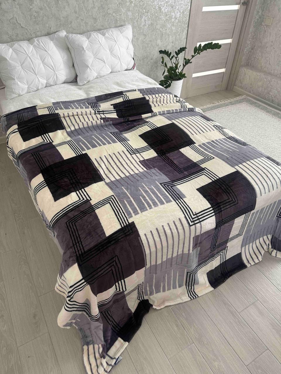 Плед велюровый евро 200x220 см Серый (Д-al-velurpl-004)