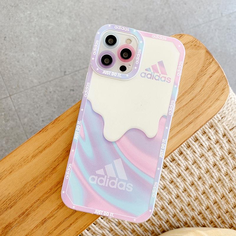Чехол для iPhone 12 Pro Max Adidas Ice Cream с цветной защитой объектива Розовый