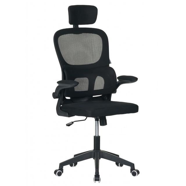 Кресло офисное Bonro B-122 на колесах с подголовником Черный (25551791)