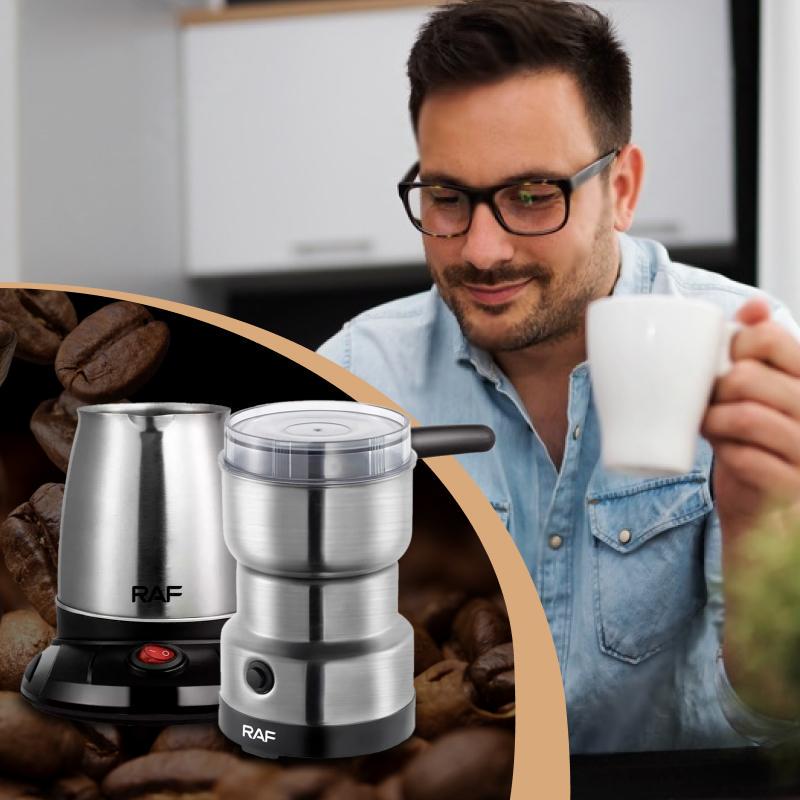 Турка для кави електрична RAF R.127/кавомолка RAF R-7113 нержавіюча сталь - фото 2