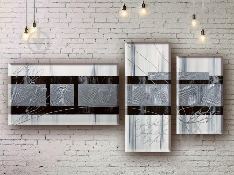 Модульная картина акрилом интерьерная абстракция ArtStar MHM17_3_025 размер 60 х 125 см