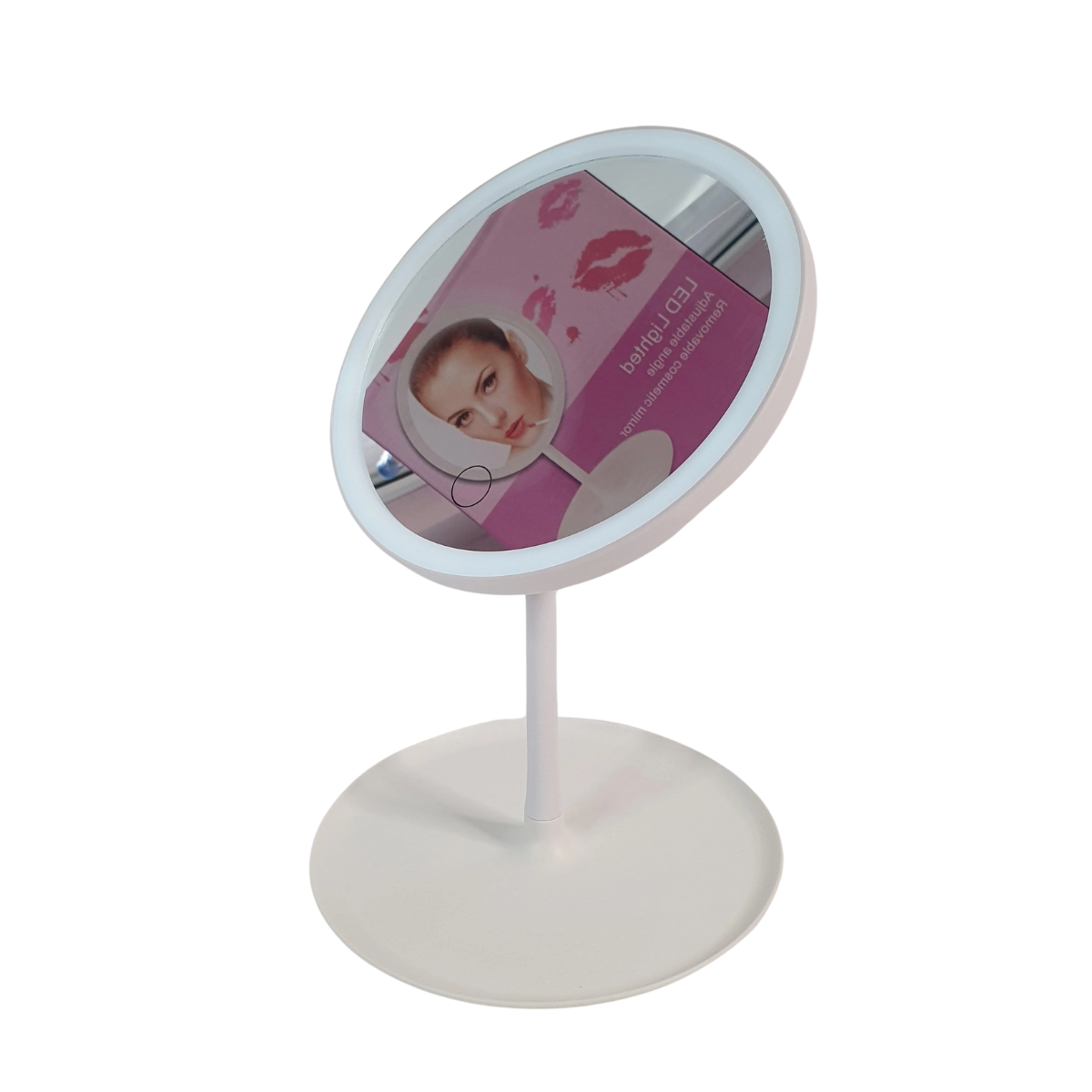 Зеркало для макияжа с LED подсветкой USB Белый (WMK-0418-White)