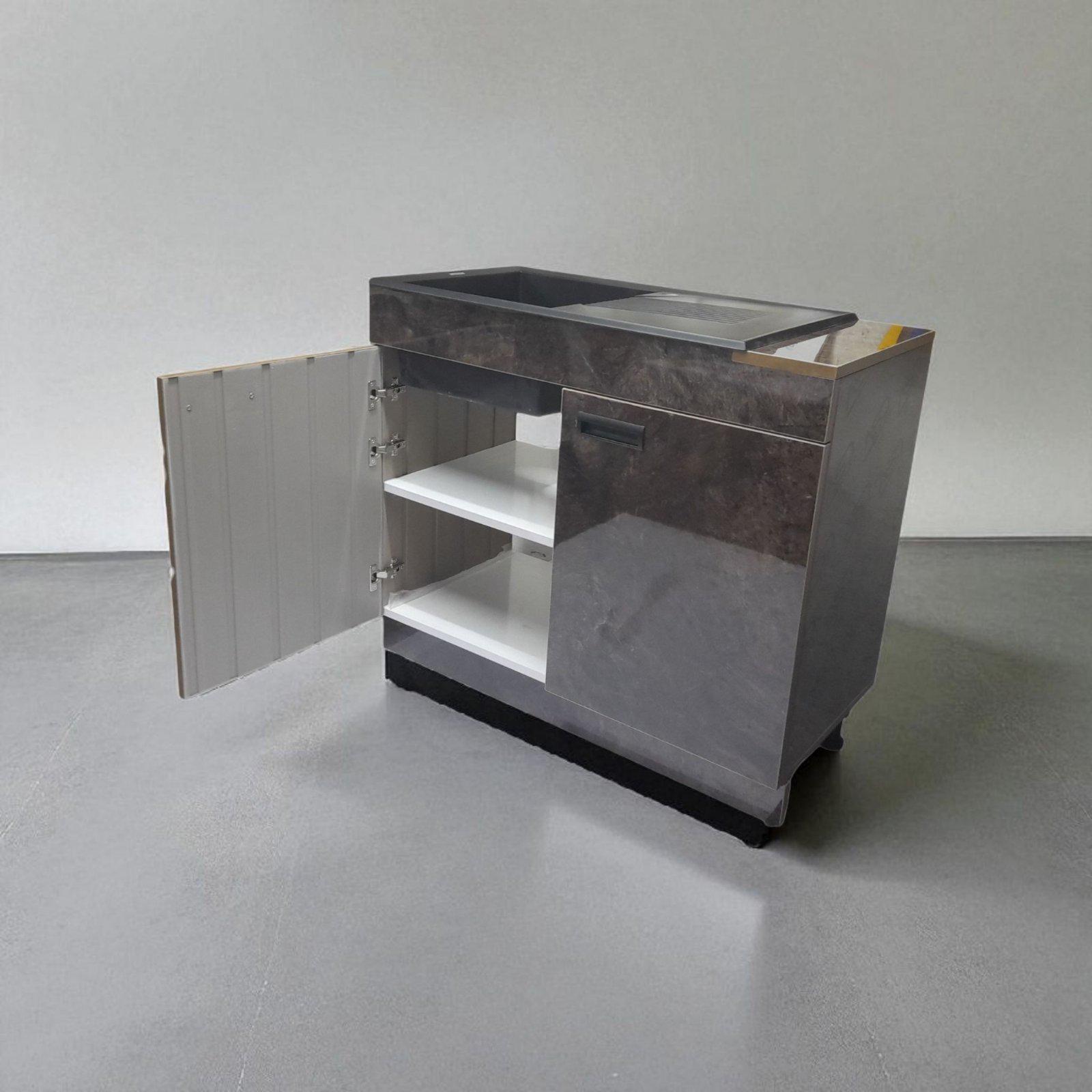 Тумба кухонная пластиковая Mikola-M с покрытием HPL 5029 и каменной мойкой Адамант 100 см (2414) - фото 9 Тумба кухонная пластиковая Mikola-M с покрытием HPL 5029 и каменной мойкой Адамант 100 см (2414) - фото 9