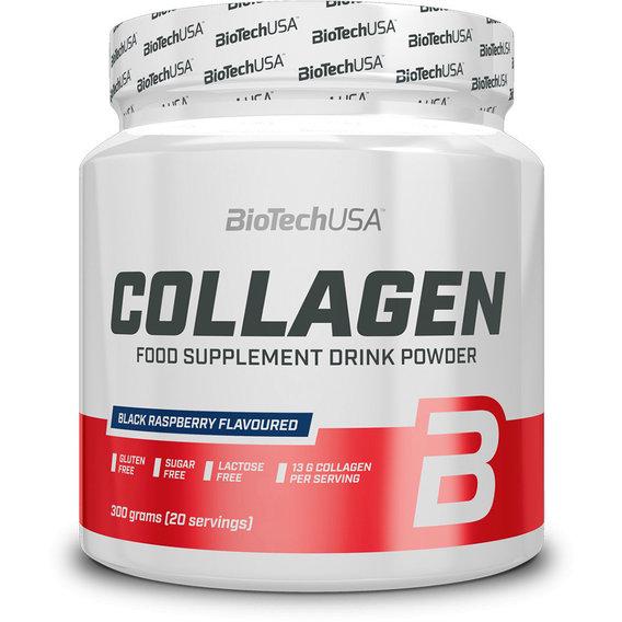 Хондропротектор для спорта BioTechUSA Collagen 300 г 20 порций Black Raspberry