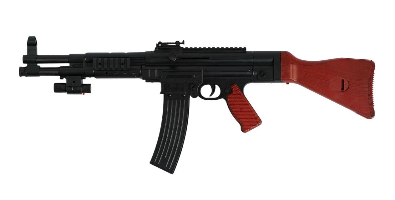 Автомат игрушечный Combat на пульках лазерный прицел/съемный приклад и магазин Black (127794)