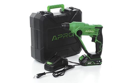 Перфоратор Apro 1,5 Дж 2А 20CH SDS+ 1 АКБ с кейсом (2969025237)