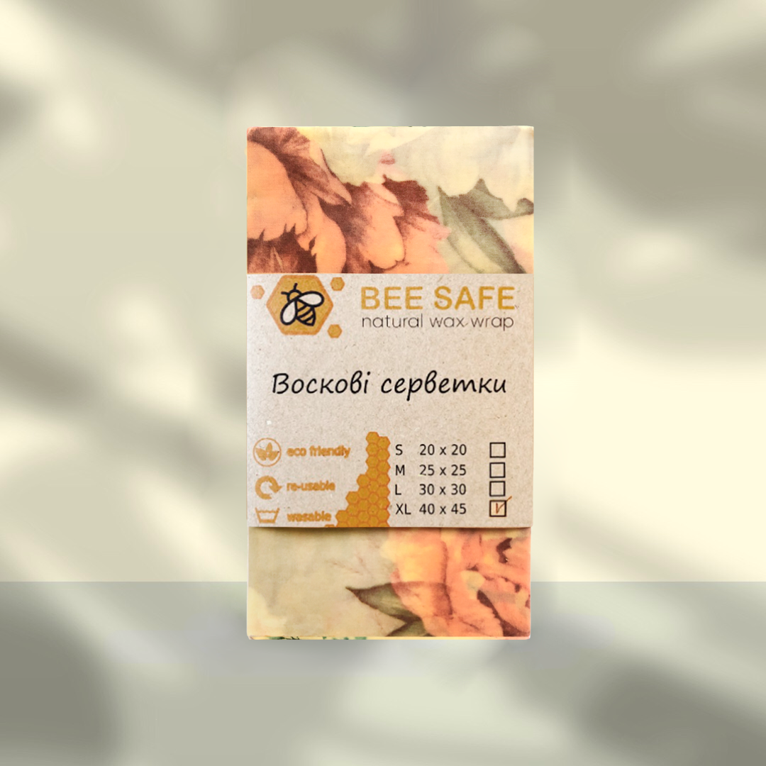 Салфетка восковая для хранения продуктов Beesafe Пион многоразовый XL (23163876)