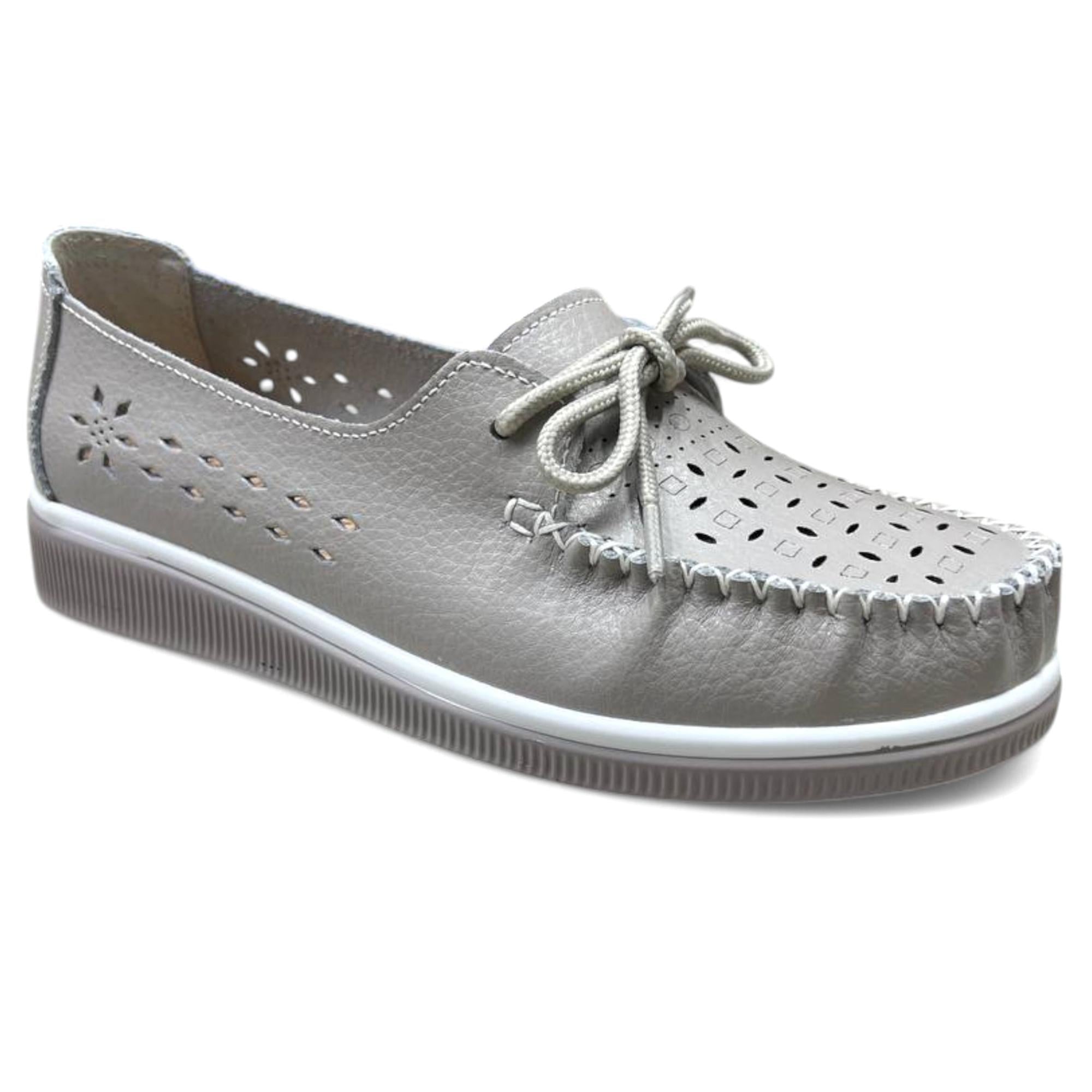 Мокасины женские весенние Wollen р. 36 Серый (089413-36)