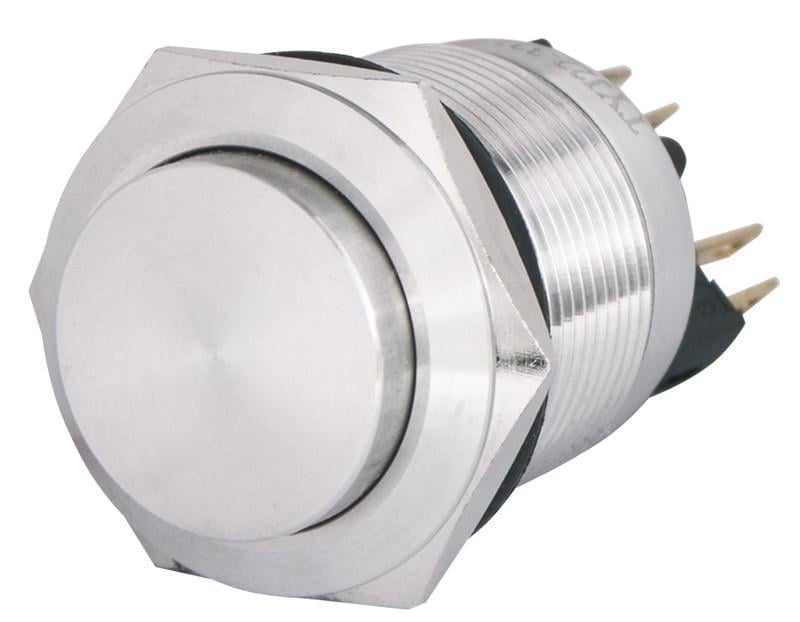 Кнопка TYJ 22-321 металлическая с выступом с фиксацией 1NO+1NC (A0140010127)