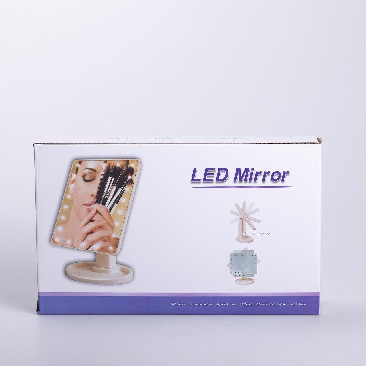 Зеркало настольное с подсветкой HP-10-4AB 22 LED 21х16 см USB Черный (A-033793) - фото 6 Зеркало настольное с подсветкой HP-10-4AB 22 LED 21х16 см USB Черный (A-033793) - фото 6