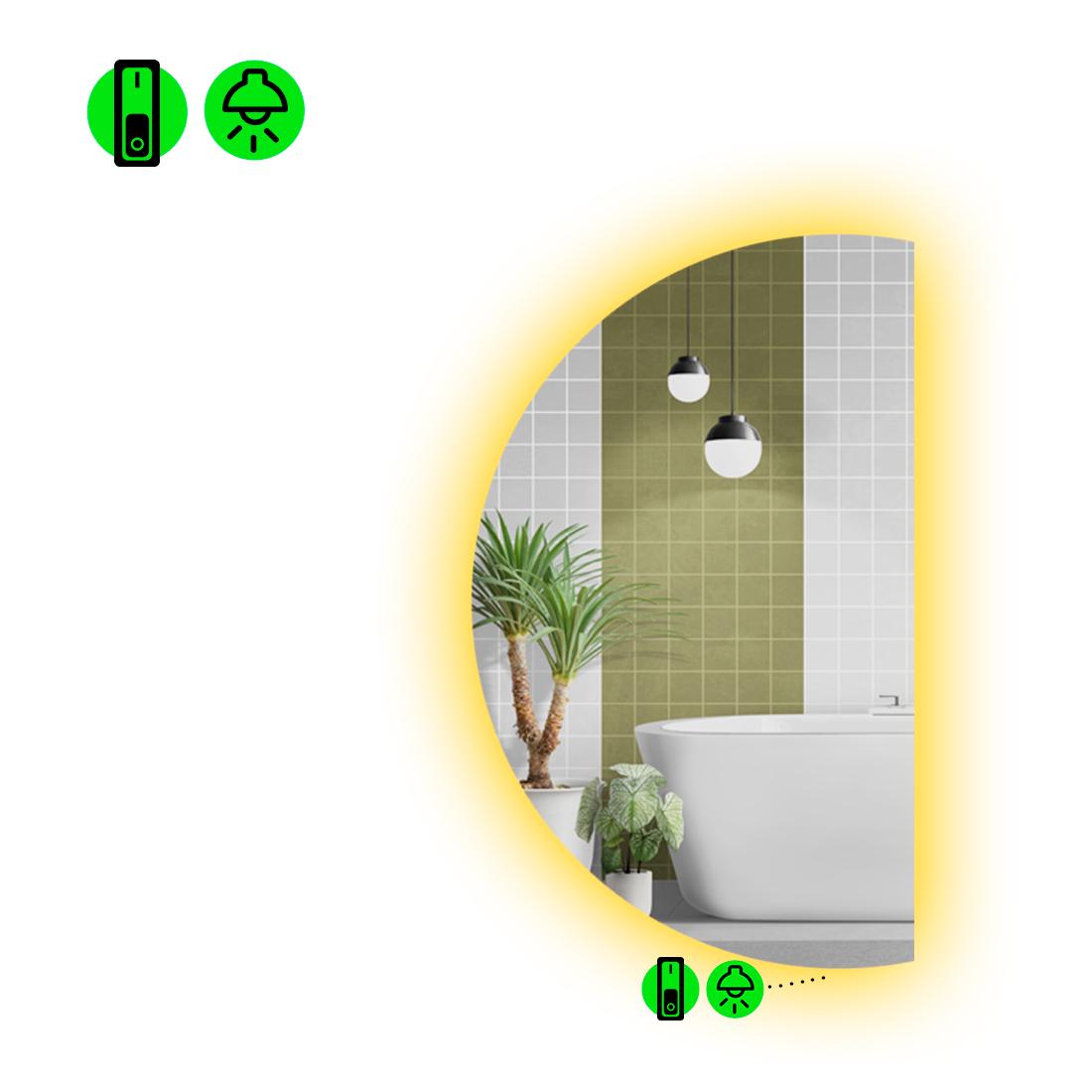 Зеркало с LED подсветкой Parette 2 с механическим включателем 120x60 см (8737977)