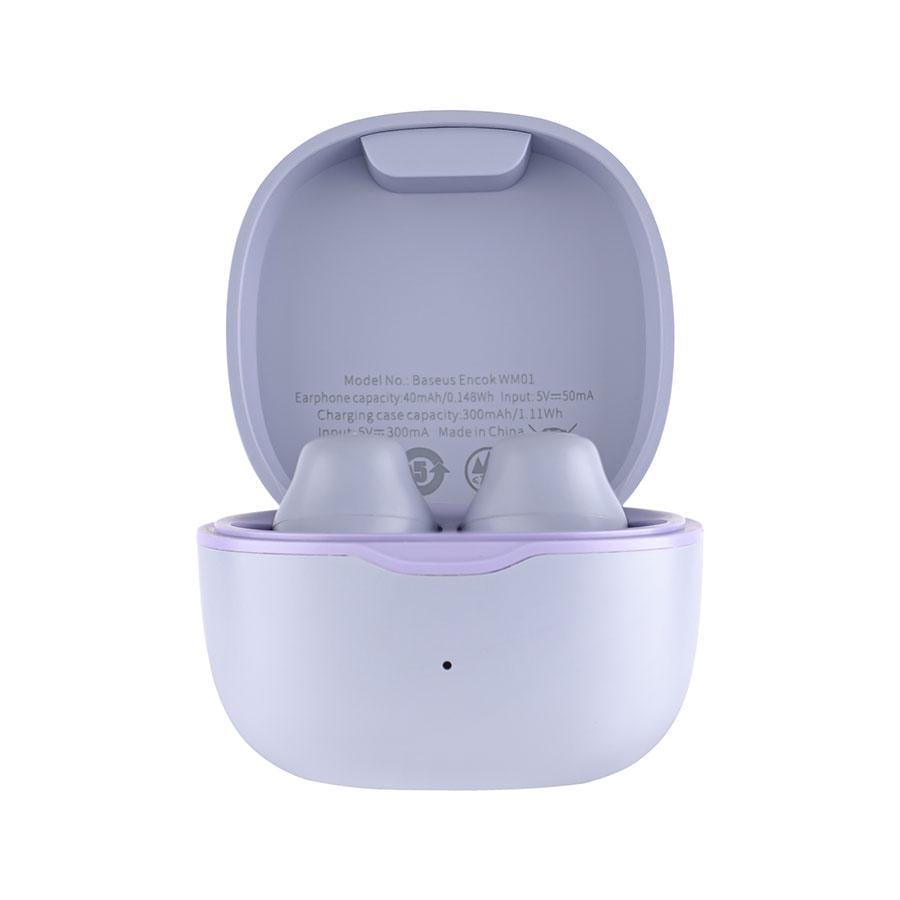 Наушники беспроводные BASEUS Encok True Wireless Earphones WM01 Purple (NGTW240005) - фото 3