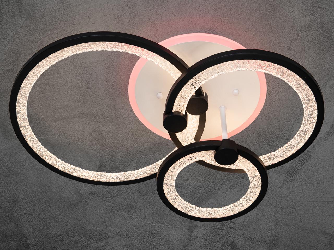 Люстра LED на кухню з диммером 8180-3BK-LS 70W на 10 м2 Чорний (2461100376) - фото 2