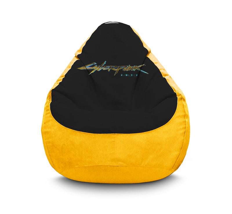 Кресло мешок iPuff Cyberpunk 2077 Флок XXXL 100х135 см Желтый