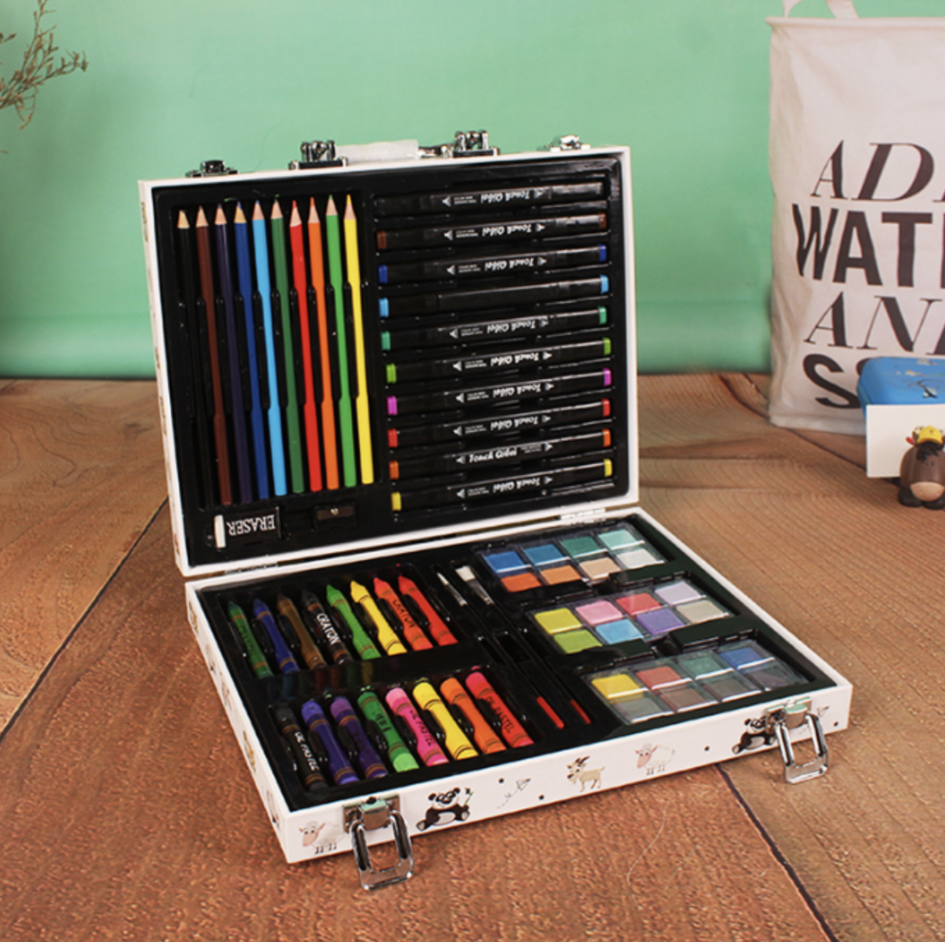 Детский набор для рисования Inspire Children 43 предмета в чемоданчике фломастеры карандаши краски мел (Е500146) Детский набор для рисования Inspire Children 43 предмета в чемоданчике фломастеры карандаши краски мел (Е500146)