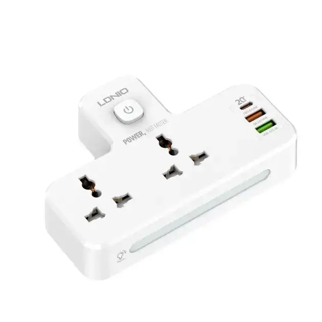 Мережевий фільтр Ldnio SC2311 з вимикачем та заземленням 2 розетки PD20W (25602127)
