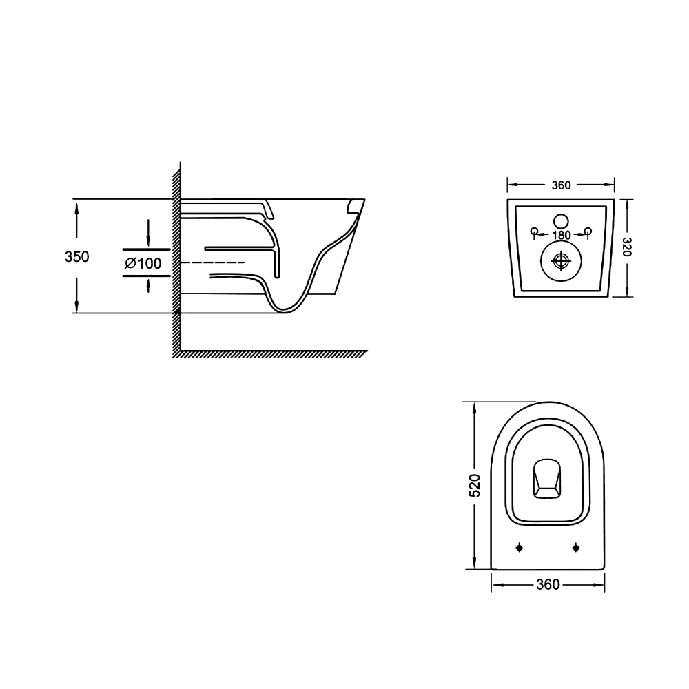 Унітаз підвісний безобідковий Qtap Jay круглий із сидінням Soft-close та системою змиву Tornado Ultra Quite 52 см Білий (QT07335175W_NEW) - фото 2