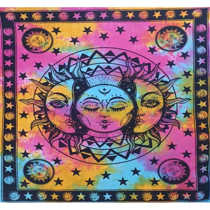 Покрывало двуспальное Солнце Луна Разноцветный (9040647)