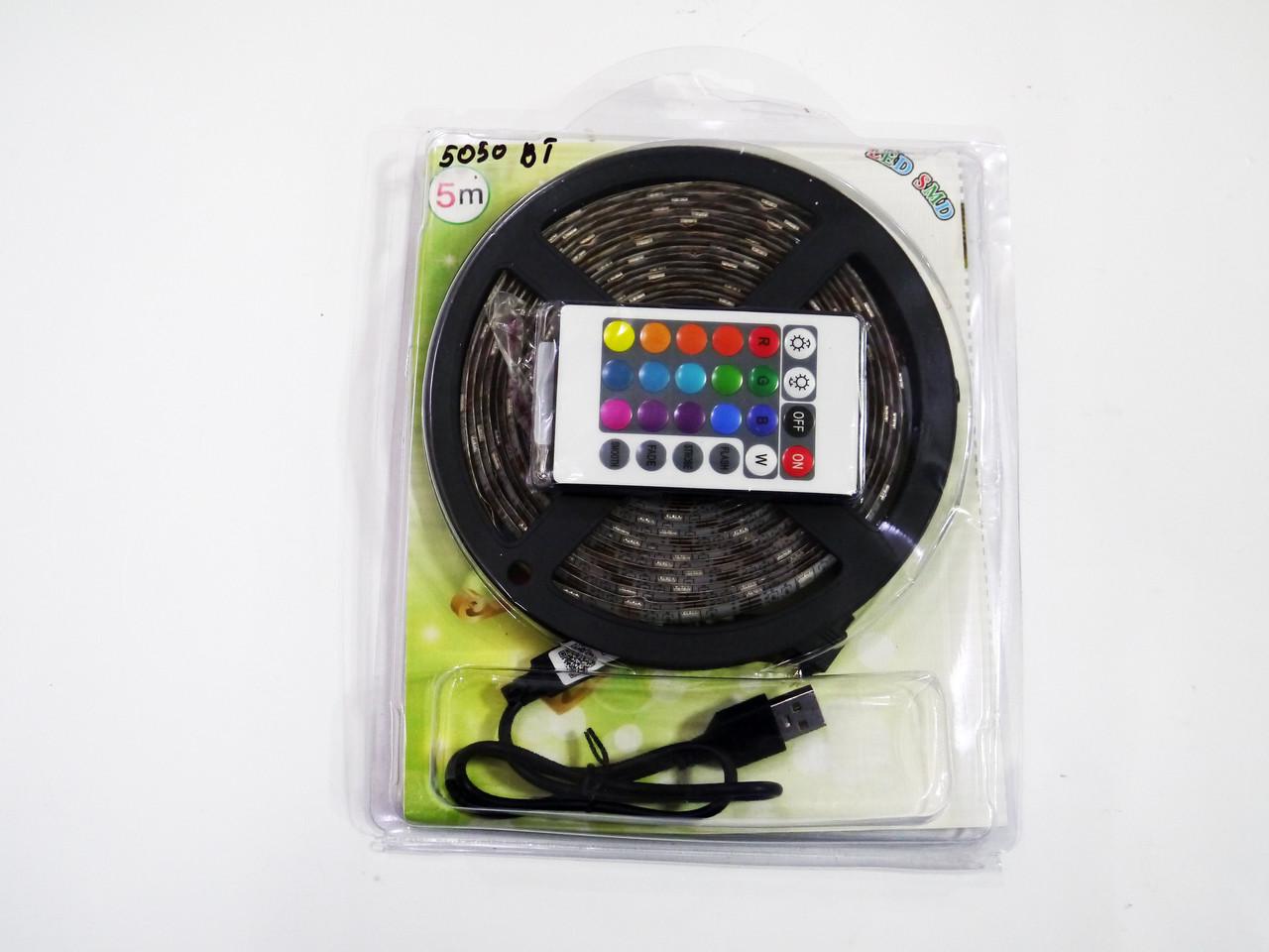 Світлодіодна стрічка Rias 5050 LED RGB в бухті 5 V USB Bluetooth 5 м (4_00561) - фото 4