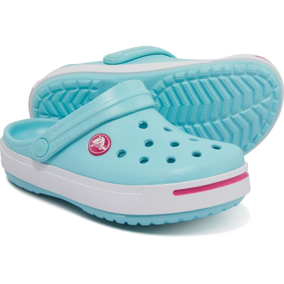 Сабо дитячі для дівчинки Crocs Crocband II Kids Clogs р. 24/25 Ice Blue/Candy Pink (15535)