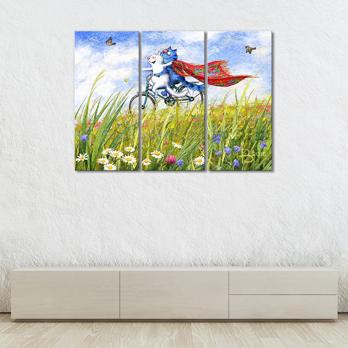 Модульная картина Навстречу весне 3 модуля 50x75 см