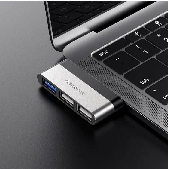 Хаб-адаптер USB Borofone DH1 для MacBook Type-C/3хUSB 2USBx20 1USBx30 - фото 6