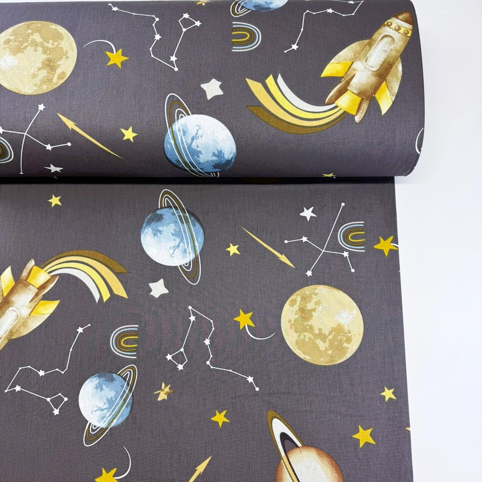 Ткань для постельного белья ранфорс космос 240 см Черный (11-29892V2)