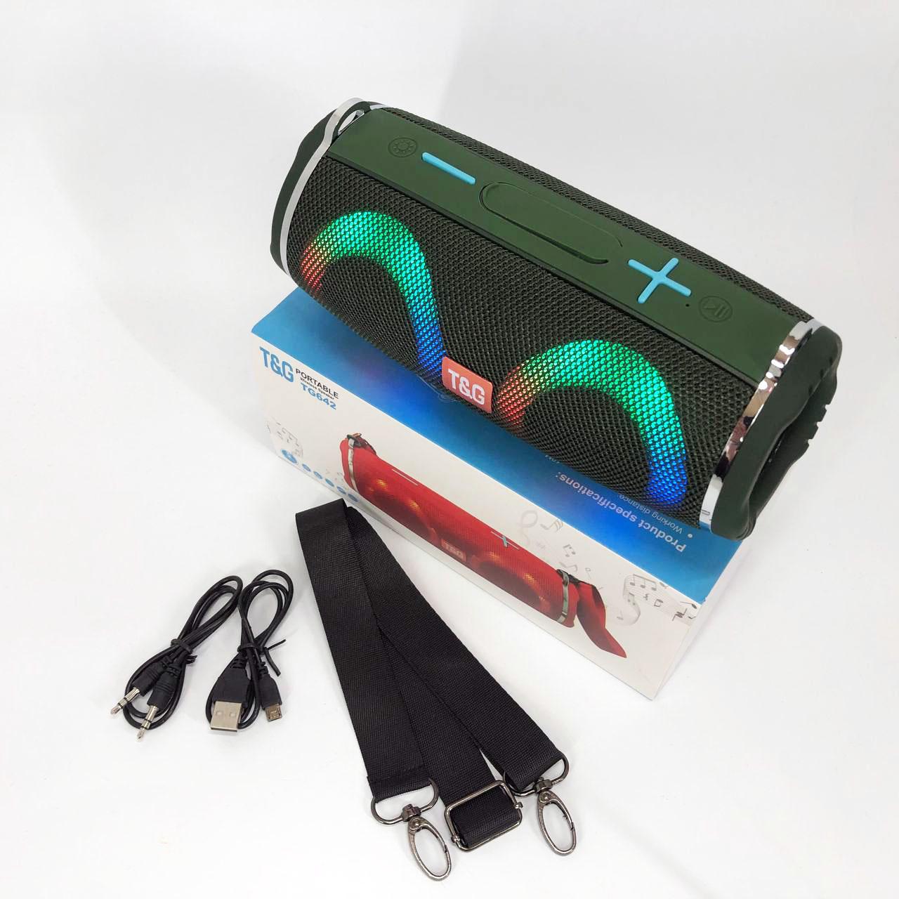 Колонка портативная с RGB подсветкой и ремешком TG642 Зеленый - фото 17 Колонка портативная с RGB подсветкой и ремешком TG642 Зеленый - фото 17