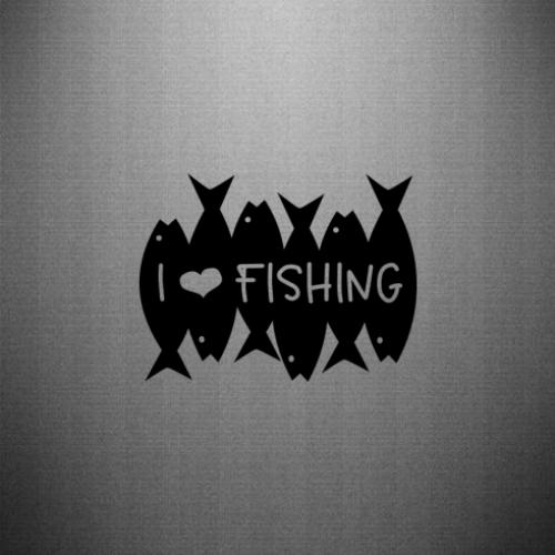 Наклейка I Love Fishing 35x26,3 см Черный (21806481)