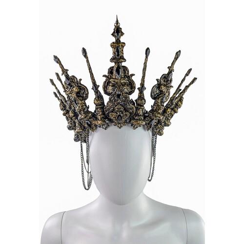 Корона Шахова королева SETA Decor 25-514BLK-GL