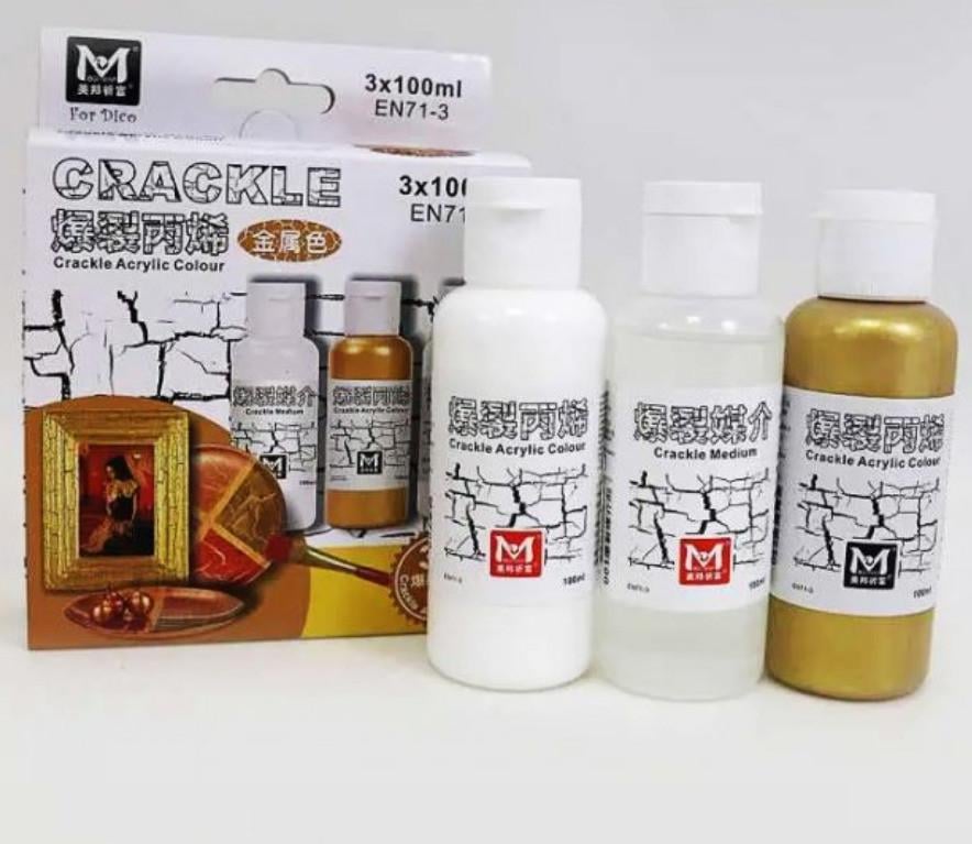 Акриловые краски ART RANGER для кракелюра Металлик 3 цвета по 100 мл