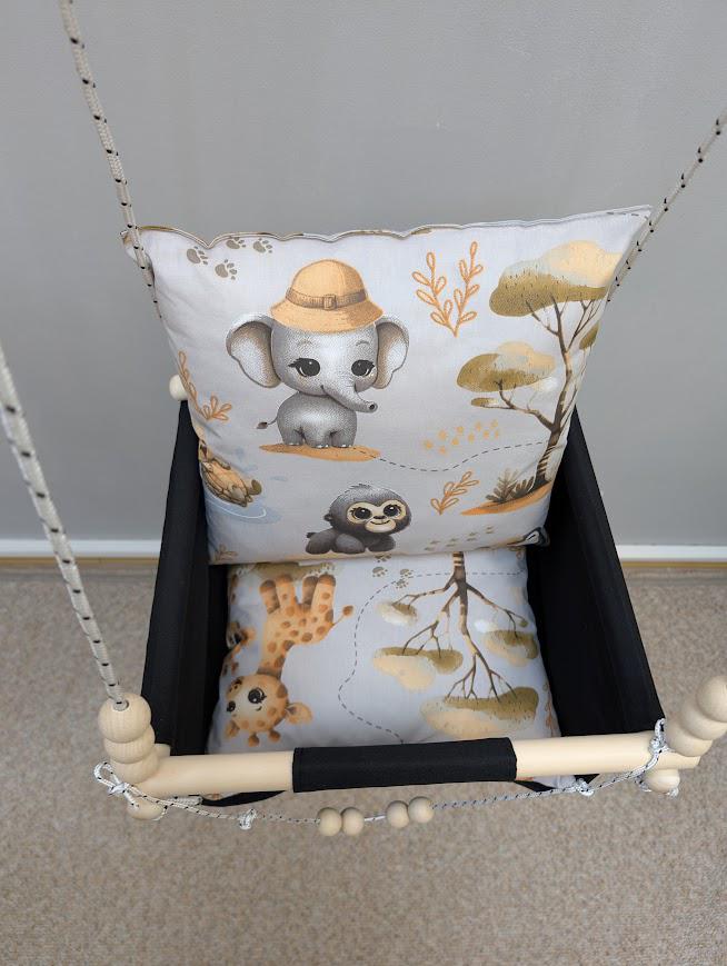 Гойдалка дитяча Happy Vita Craft Слон жираф 36х36 см Чорний (26240587) - фото 4 Гойдалка дитяча Happy Vita Craft Слон жираф 36х36 см Чорний (26240587) - фото 4