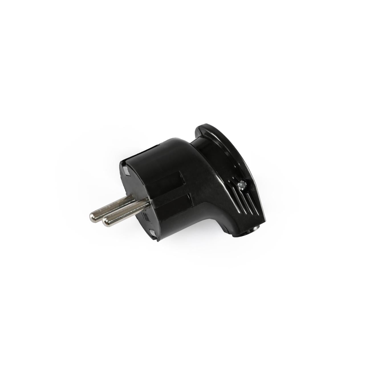 Вилка мережева з заземленням TITANUM STANDARD TF-PL216G-B кутова 16А Чорний (27430)