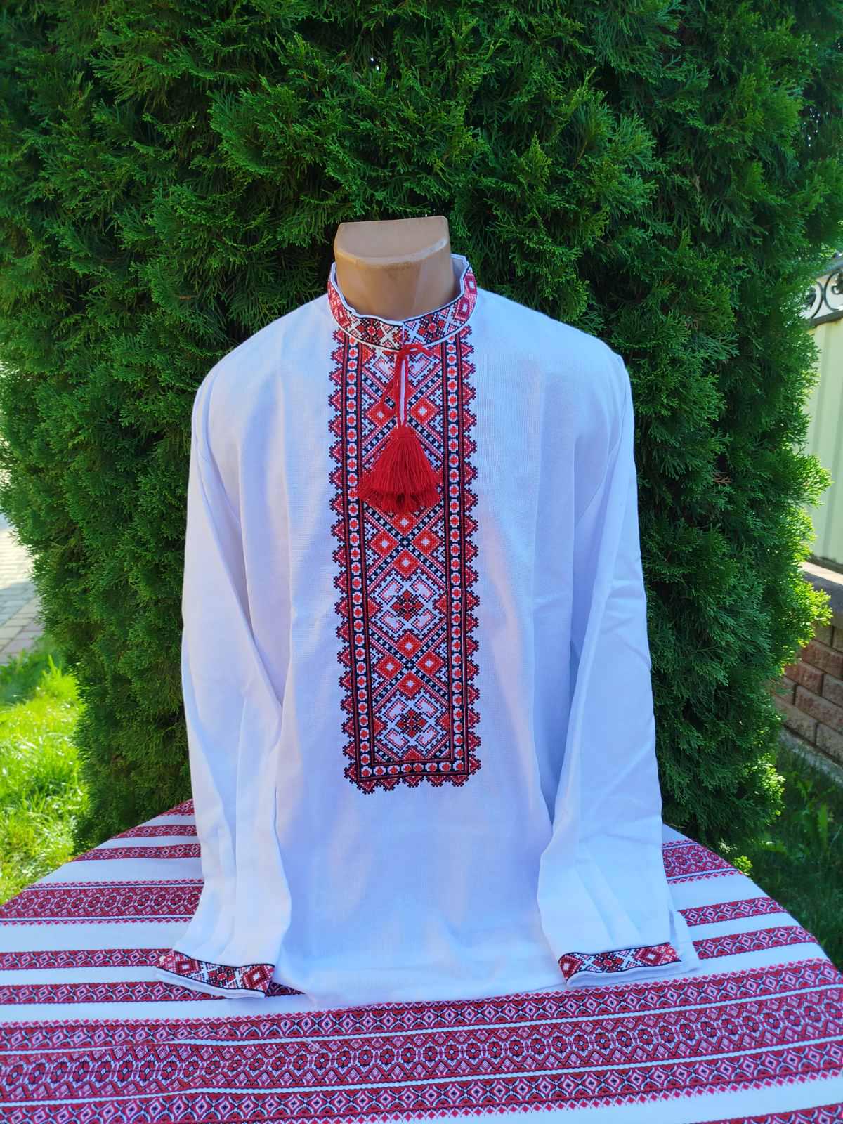 Вишиті сорочки для пари з квітковим орнаментом р. 60 Червоний (29378283) - фото 3 Вишиті сорочки для пари з квітковим орнаментом р. 60 Червоний (29378283) - фото 3